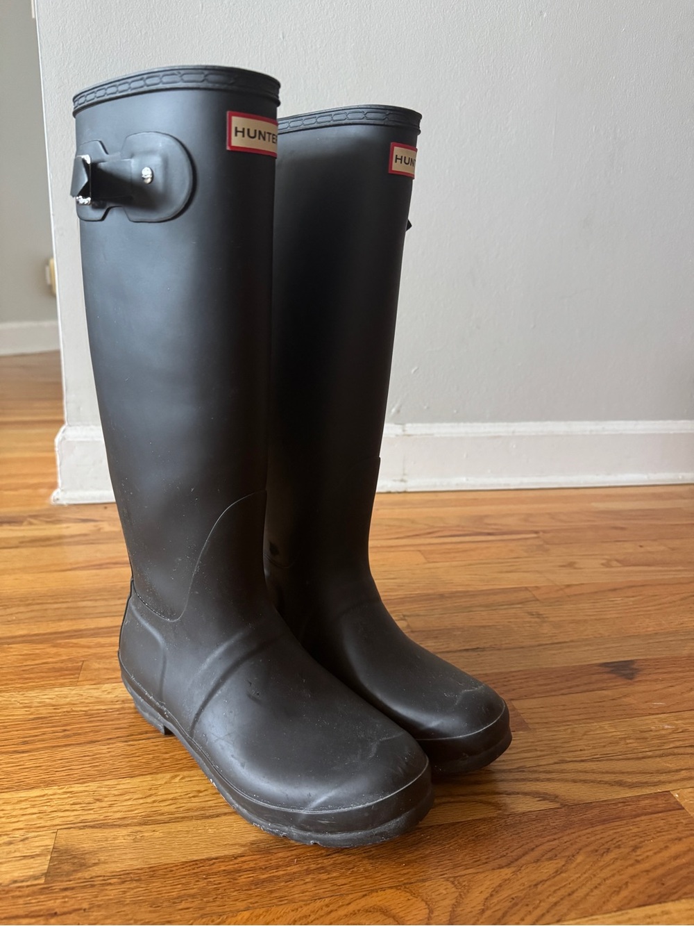 Hunter Women’s Original Tall Black Boots Sz 9 - Picture 3 of 4